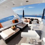 Sunseeker superyacht charter Sky deck ideal for parties