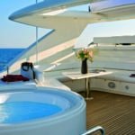 Enjoy a jacuzzi on your luxury Mediterranean yacht charter