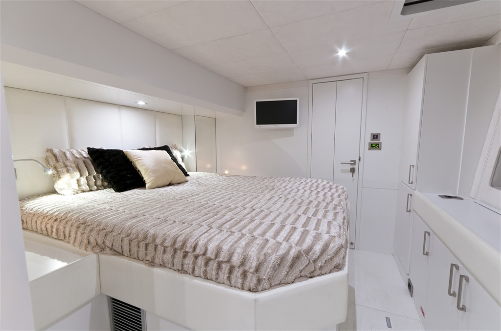 luxury catamaran charter cabin
