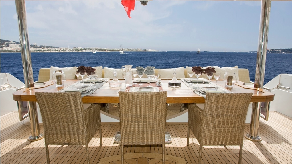 Dinner on a superyacht Cannes
