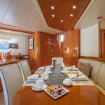 Yacht Solal for charter - dinner table