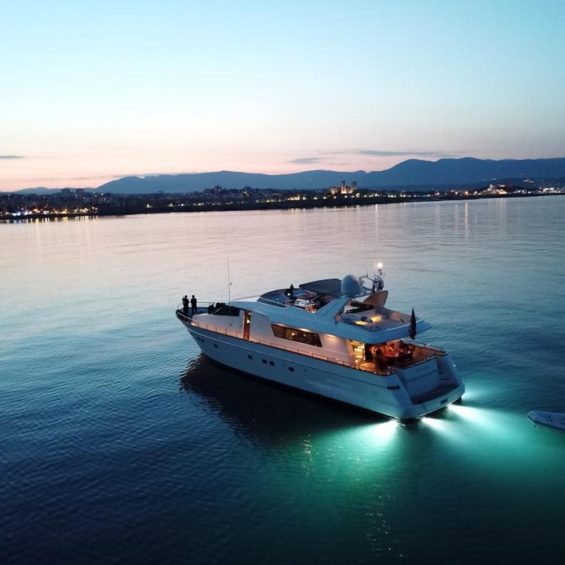 Yacht Solal at night