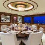Far From It yacht Interior dining