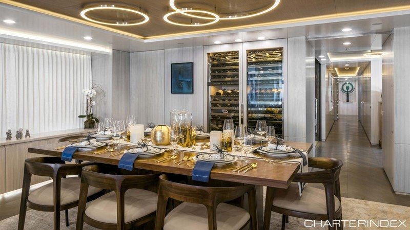 Feadship Broadwater formal dining