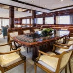 Intermarine Yacht Charter Jaan dining interior