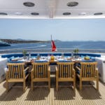 Intermarine Yacht Charter Jaan aft table