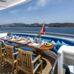 Intermarine Yacht Charter Jaan aft dining