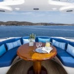 Intermarine Yacht Charter Jaan alfresco seating