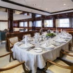 Intermarine Yacht Charter Jaan formal dining