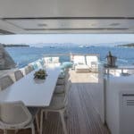 2017 Sanlorenzo Yacht Charter alfresco dining