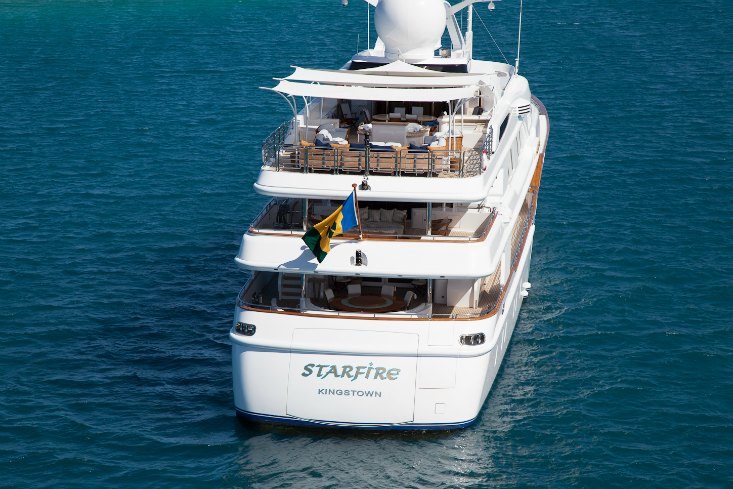 Benetti charter yacht Starfire aft