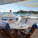 Benetti charter yacht Starfire sundeck dining