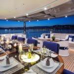 Abeking & Rasmussen Charter Yacht Excellence V Dining - Aft View