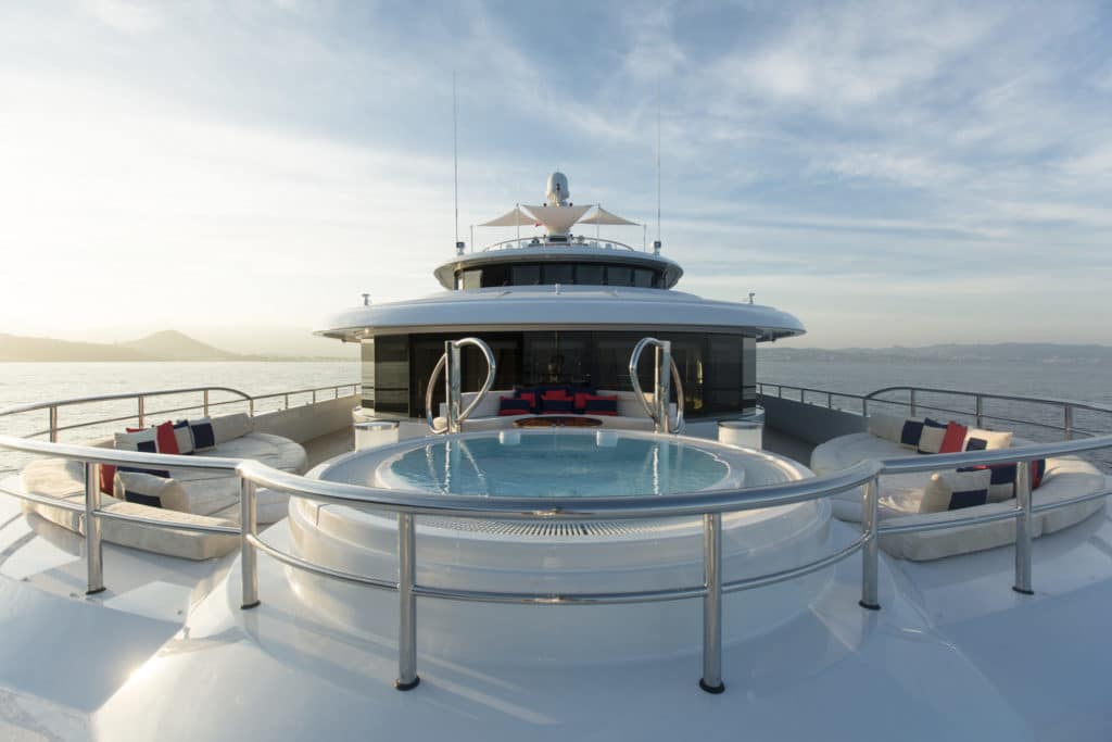 Abeking & Rasmussen Charter Yacht Excellence V Owner's Deck Jacuzzi