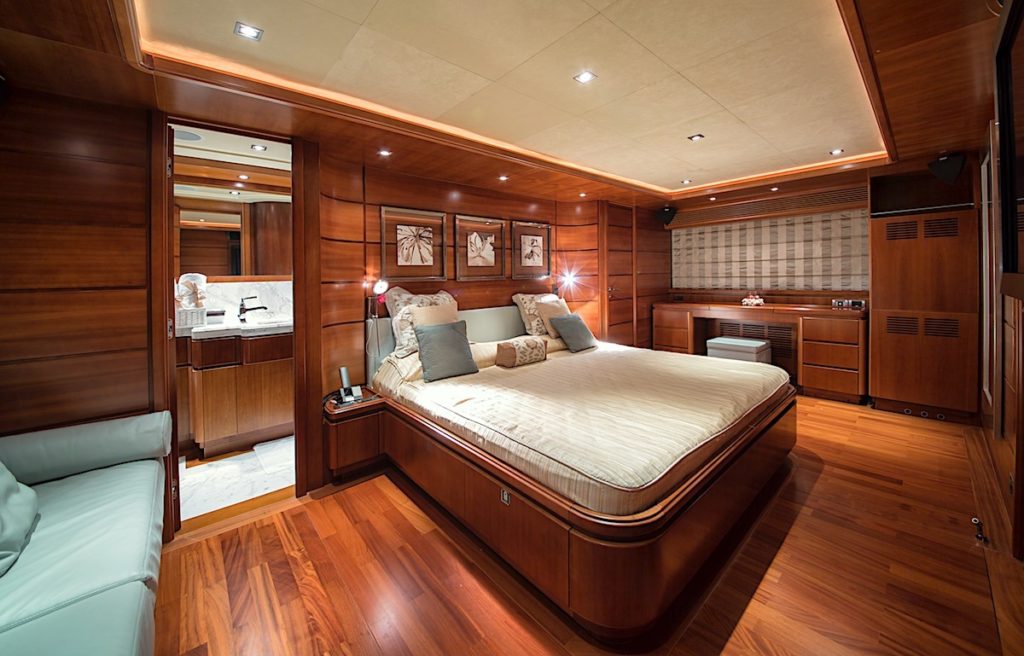 Ferretti Yacht for Charter Anne Marie VIP suite