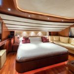 Ferretti Yacht for Charter Anne Marie master suite