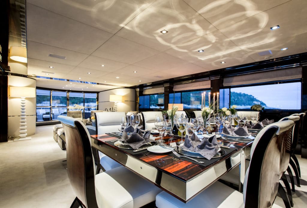 Manifiq yacht charter formal dining