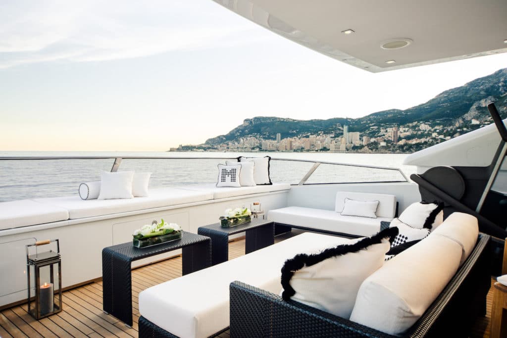 Manifiq yacht charter sun deck seating