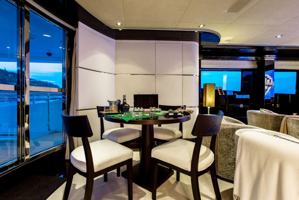 Manifiq yacht charter upper deck lounge