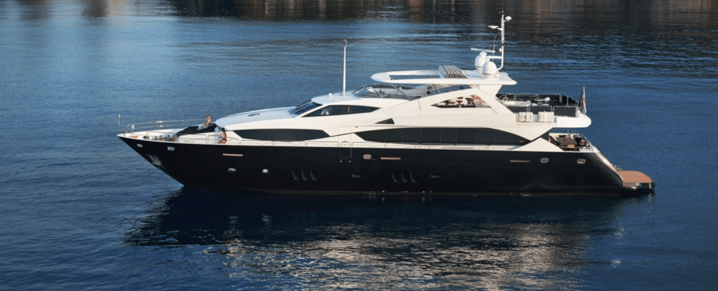 Sunseeker Charter Yacht Black and White