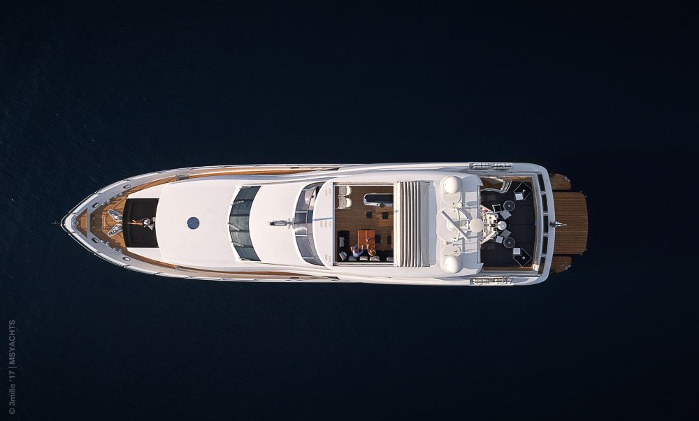 Sunseeker Charter Yacht aerial French Riviera