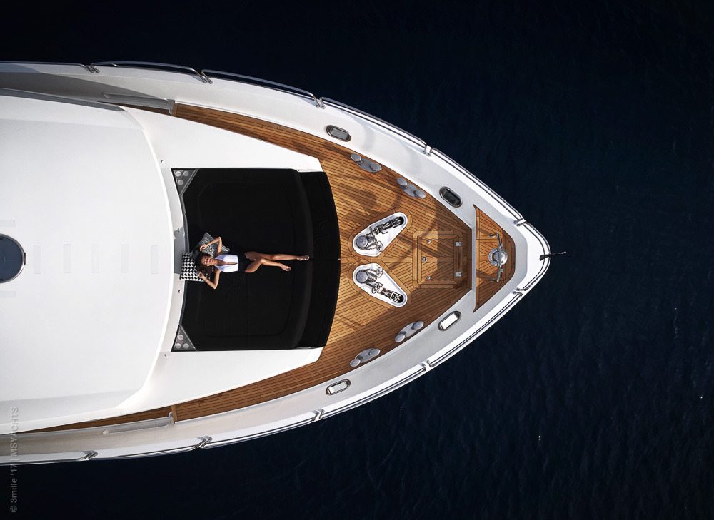 Sunseeker Charter Yacht Black & White forward