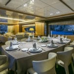 Dining room in yacht