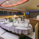 Dining room on yacht