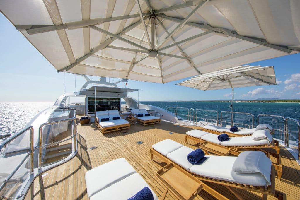 Galaxy yacht sun deck loungers