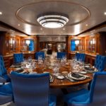 Super yacht Titania dining area