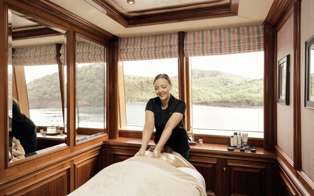 Super yacht Titania massage